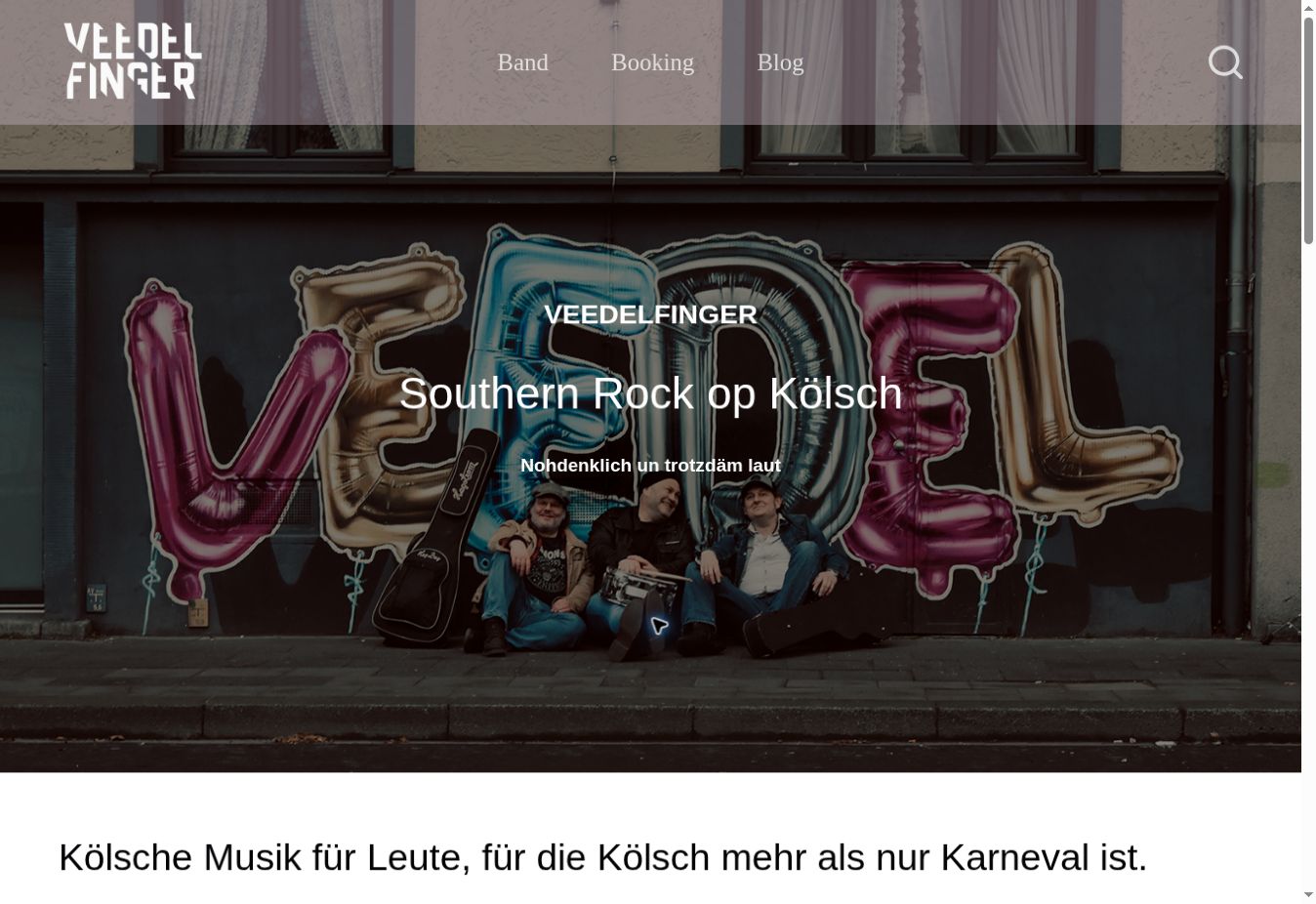 Ansicht der von Markus Baron gestalteten WordPress-Website für Veedelfinger